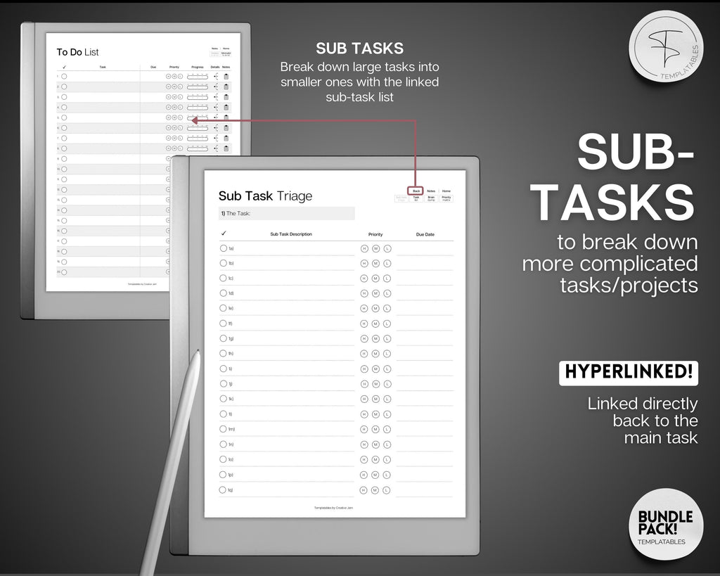 Templates for Remarkable 1 & Remarkable 2 Personal Kanban Boards Tasks Todo  -  Ireland