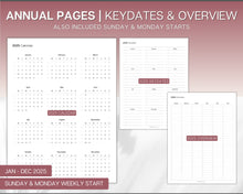 Load image into Gallery viewer, 2025 Dated Printable Planner | Daily, Weekly, Monthly Pages, Calendar, To Do List Printable Inserts
