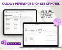 Load image into Gallery viewer, OneNote Meeting Notes Template | Editable Meeting Minutes, Digital OneNote Planner, Business Project Record | Perfect for Agenda &amp; Note Taking
