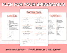 Load image into Gallery viewer, Wedding Checklist Bundle | Packed with Wedding Timeline, Photo Shot List, Wedding Planner Binder Kit, Wedding Day Schedule, To Do List &amp; Packing Countdown
