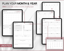 Load image into Gallery viewer, UNDATED Digital DAILY Planner | Weekly and Monthly Planner | Undated Life Planner for GoodNotes, Notability, iPad Planner
