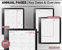 Load image into Gallery viewer, 2025 Monthly Planners for Kindle Scribe | Hyperlinked Digital Planner | 2025 Monthly Planner
