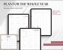 Load image into Gallery viewer, 2025 RICH GIRL Digital Budget Planner | 2024 GoodNotes Planner &amp; Daily Weekly Monthly Budget | For Expenses &amp; Financial Spending Income Savings Debt | Mono
