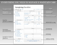 Load image into Gallery viewer, Caregiver Checklist Bundle | Includes Caregiver Daily Log, Elderly Caregiver planner, Nurse to do list, medical, pain medication, symptom trackers &amp; logbook
