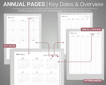 Load image into Gallery viewer, 2025 Monthly Planner for Supernote | Hyperlinked Digital Planner for Calendar, Schedule &amp; a5x a6x Supernote Planner | Perfect Template for Supernote
