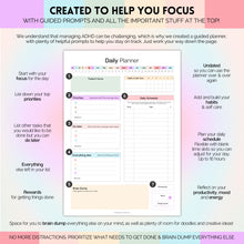 Load image into Gallery viewer, ADHD Daily Planner for Neurodivergent Adults - Productivity Daily Planner &amp; Task Management to Stay Organized and Focused | A5 Pastel Rainbow
