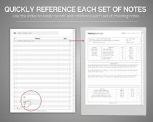 Load image into Gallery viewer, Digital Meeting Notes Template for Supernote | Perfect for Meeting Agenda, Project planner, Supernote Planner | a5x a6x, Template for Supernote
