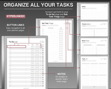 Load image into Gallery viewer, ESSENTIALS template pack for the reMarkable 2 | 2025 Daily Planner, Digital To Do List, Meeting Minutes, Meeting Notes, Journal &amp; Notebook
