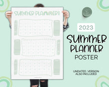 Load image into Gallery viewer, Kids Summer Calendar 2023 | Summer Poster, Summer Countdown, Printable Planner &amp; Checklist | Green
