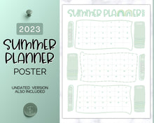 Load image into Gallery viewer, Kids Summer Calendar 2023 | Summer Poster, Summer Countdown, Printable Planner &amp; Checklist | Green
