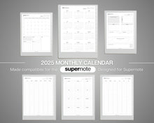 Load image into Gallery viewer, 2025 Monthly Planner for Supernote | Hyperlinked Digital Planner for Calendar, Schedule &amp; a5x a6x Supernote Planner | Perfect Template for Supernote
