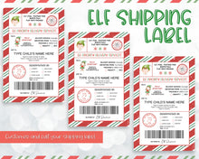 Load image into Gallery viewer, Editable Elf Shipping Label | North Pole Mail Sticker, Elf Arrival Kit, Santa Shipping Label, Delivery Stamp, Elf Mail &amp; Gift Label Sticker
