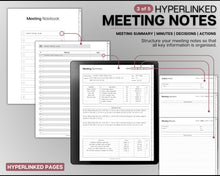Load image into Gallery viewer, Templates for Kindle Scribe, ESSENTIALS PACK, 2024 &amp; 2025 Daily Planner, Digital To Do List, Meeting Minutes Meeting Notes, Journal Notebook
