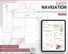 Load image into Gallery viewer, 2025 Ultimate Digital Planner | Daily, Weekly, Monthly Planner for iPad &amp; GoodNotes, That Girl Aesthetic, 2024 &amp; 2025 | Mono
