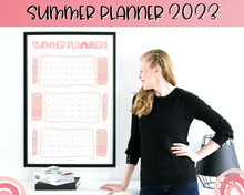 Load image into Gallery viewer, Kids Summer Calendar 2023 | Summer Poster, Summer Countdown, Printable Planner &amp; Checklist | Pink
