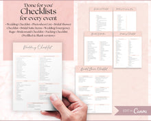 Load image into Gallery viewer, EDITABLE Wedding Planner Binder Kit, Wedding Planner, Wedding Planning Checklist, Wedding Day Schedule, To Do List, Budget, Timeline, CANVA
