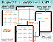 Load image into Gallery viewer, Digital Teacher Planner - 2024 &amp; 2025 Academic Planner | GoodNotes Homeschool Lesson Plan Template for iPad | Colorful Sky
