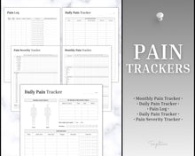 Load image into Gallery viewer, Medical Tracker Bundle | Includes 50 Medical Binder pages, Medical Planner, Printable Medication, Symptom, Bill, Doctor Visits &amp; Health Pain trackers
