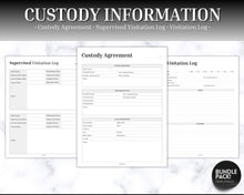 Load image into Gallery viewer, Child Custody Binder | Includes Child Custody Journal, Printable Child Custody Planner, Co-parenting Calendar, Divorce Planner &amp; Communication Log
