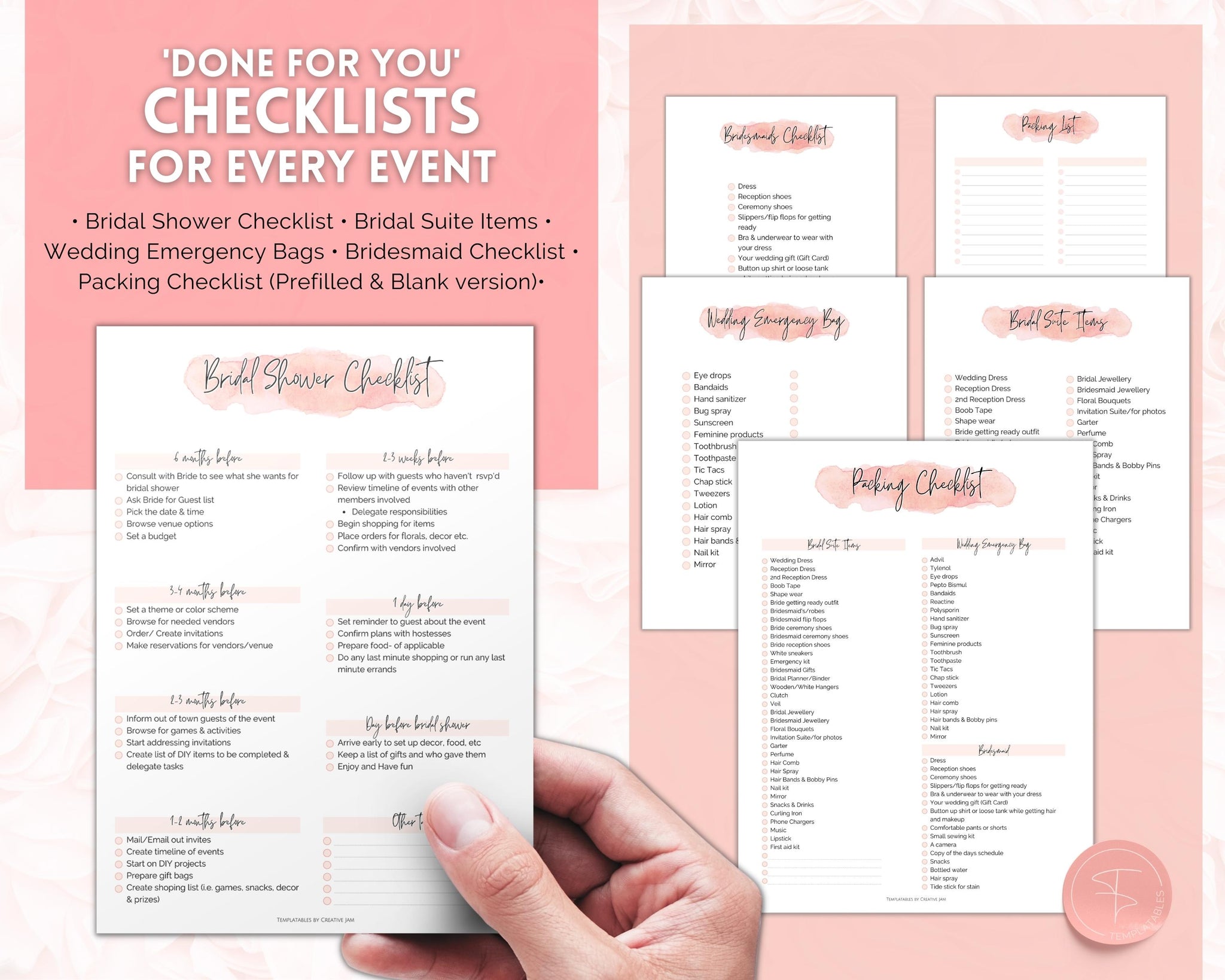 50pg Maid of Honor Wedding Planner for Bridal Showers Bachelorette