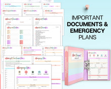 Load image into Gallery viewer, The Colorful Home Management Binder Bundle! includes 170pg Household Planner for Cleaning, Emergency, Budget, Meal planners &amp; checklists, Life Binder
