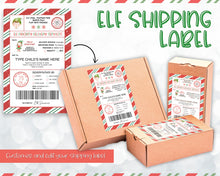 Load image into Gallery viewer, Editable Elf Shipping Label | North Pole Mail Sticker, Elf Arrival Kit, Santa Shipping Label, Delivery Stamp, Elf Mail &amp; Gift Label Sticker
