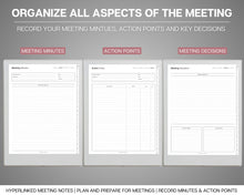 Load image into Gallery viewer, Digital Meeting Notes Template for Supernote | Perfect for Meeting Agenda, Project planner, Supernote Planner | a5x a6x, Template for Supernote
