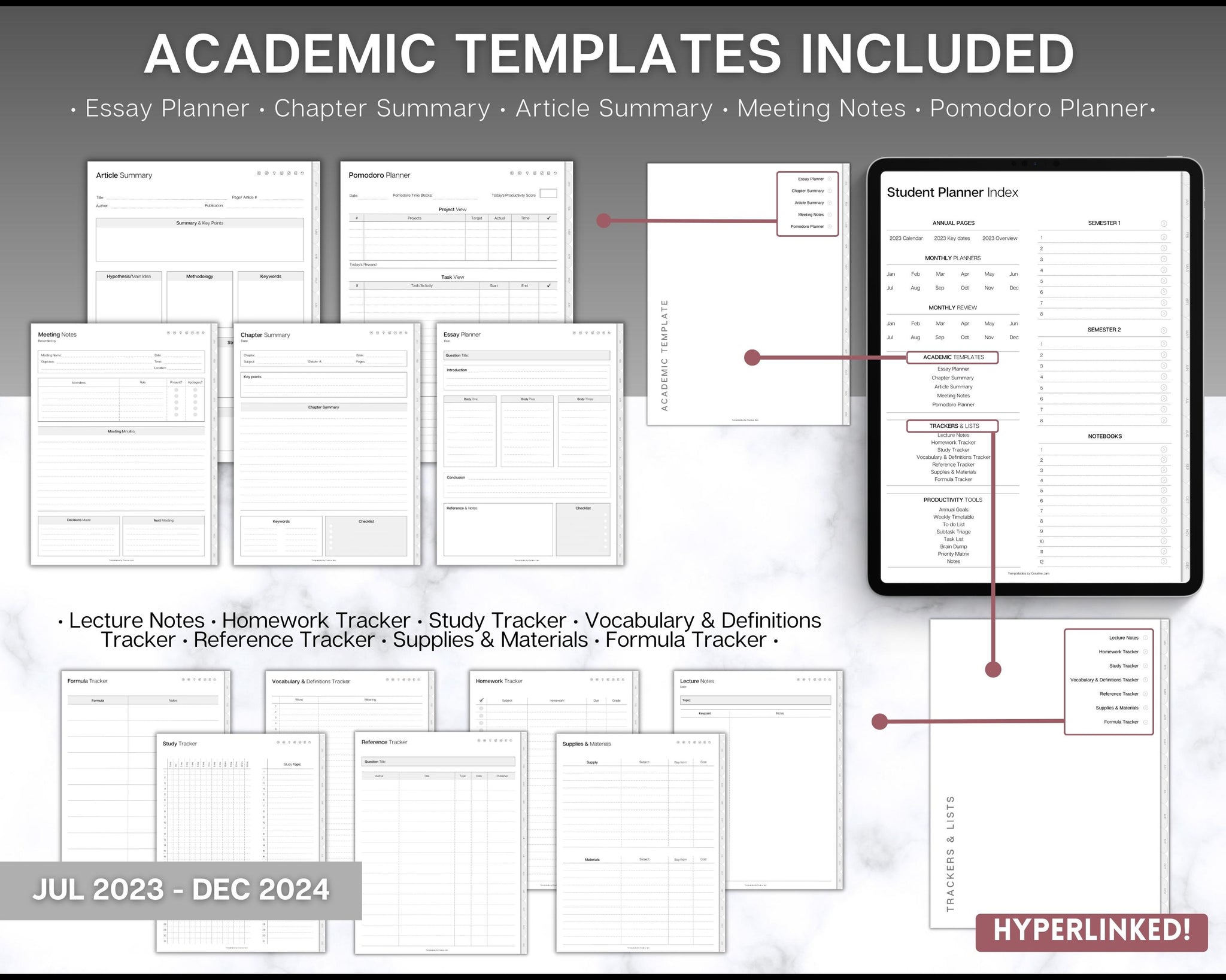 Digital Student Academic Planner 20232024 GoodNotes & iPad Planner