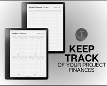 Load image into Gallery viewer, Project Planner for Kindle Scribe, Project Tracker Management, Digital Planner, Work Schedule, Business, Student, Productivity Planner &amp; Gantt Chart
