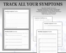 Load image into Gallery viewer, Medical Tracker Bundle | Includes 50 Medical Binder pages, Medical Planner, Printable Medication, Symptom, Bill, Doctor Visits &amp; Health Pain trackers
