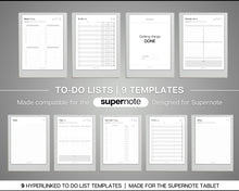 Load image into Gallery viewer, Digital To Do List, Supernote Template, Digital Task List, Brain Dump Template, Supernote Planner, a5x a6x, Template for Supernote
