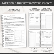 Load image into Gallery viewer, Mental Health Journal for Men | Daily Gratitude, Self Care, Intentions, Affirmations and Nutrition | A5 Mono
