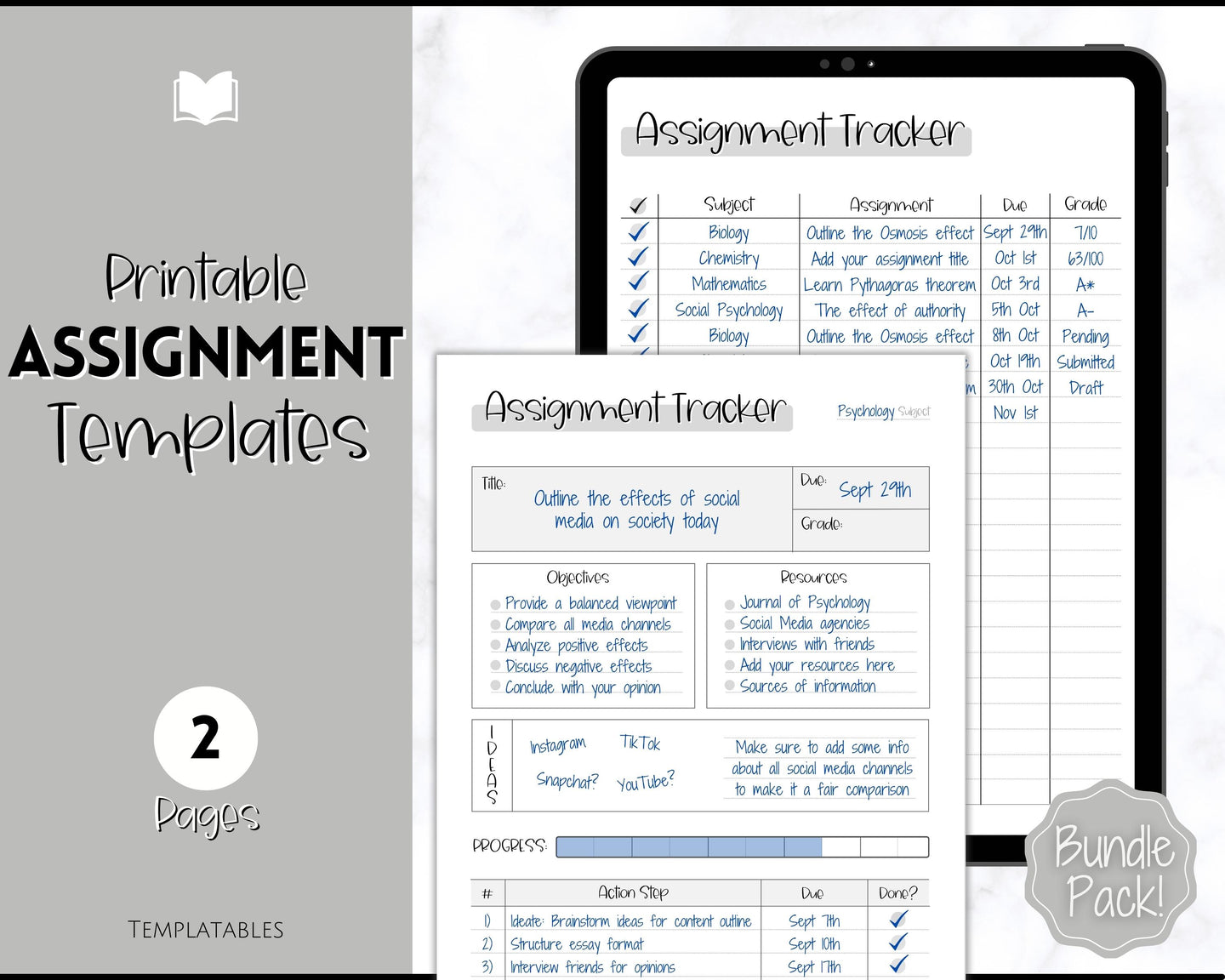 Assignment Tracker for Students | Homework & Assignment Planner | Mono