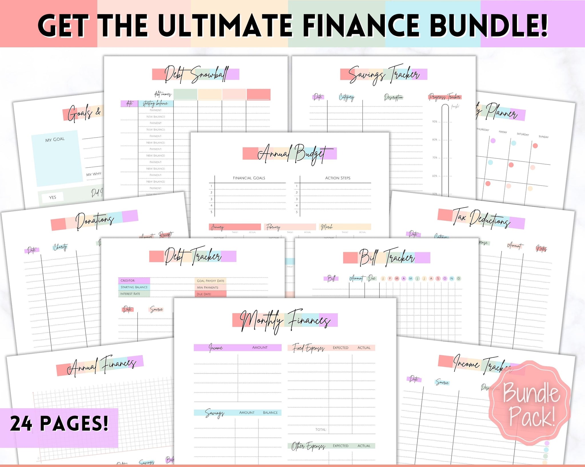 Printable Savings Challenge Bundle Money Savings Tracker Binder, 100  Envelopes Challenge, 5K 10K 20K Savings Challenge, Finance Planner 