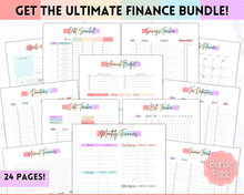 Load image into Gallery viewer, 10k Envelope Challenge, 10000 Savings Tracker Printable, 100 Envelopes Save, Budget Cash Envelope, 100 day challenge, Money Saving Finance | Pastel Rainbow
