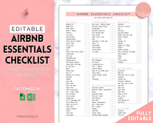 Load image into Gallery viewer, Airbnb Essentials Checklist | EDITABLE Airbnb Inventory List for Airbnb Hosts | Pink
