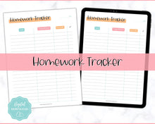 Load image into Gallery viewer, Homework Tracker &amp; Homework Planner Printable | Academic Assignment Planner Template | Colorful Sky
