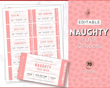 Load image into Gallery viewer, Naughty Sex Coupons for Valentines | Sexy Couples Coupon Book for Him &amp; Her | Personalized Kinky Valentines, Birthday, Anniversary Gifts | Pink
