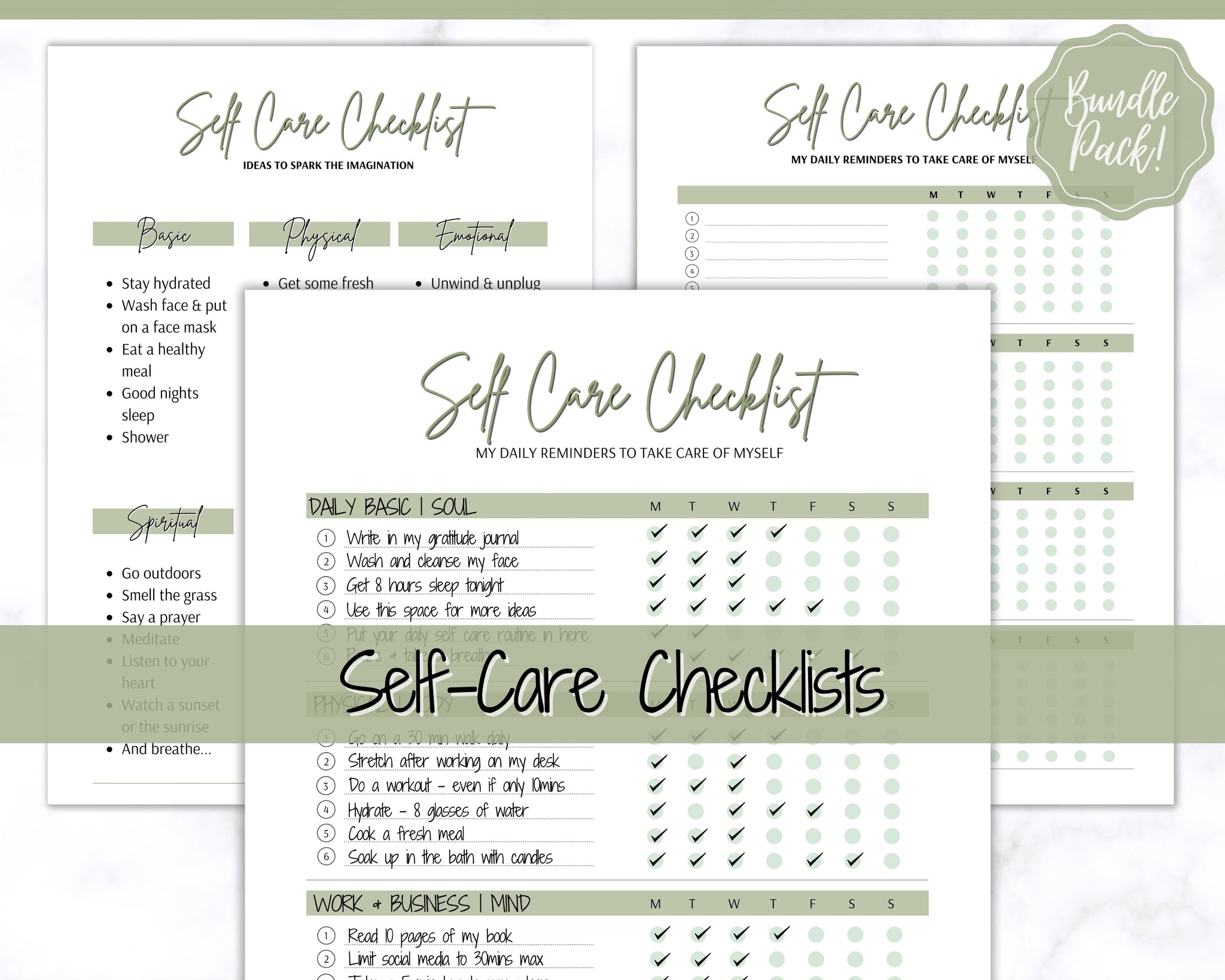Self Care Journal Printable, Daily Routine Planner, Self Care Kit, Care  Package for Her, Self Help Journal, Self Care Checklist 