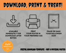 Load image into Gallery viewer, Halloween Trick or Treat sign | &#39;Please Take One&#39; Printable Candy Treat Poster | Orange
