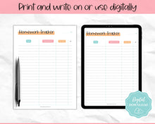 Load image into Gallery viewer, Homework Tracker &amp; Homework Planner Printable | Academic Assignment Planner Template | Colorful Sky
