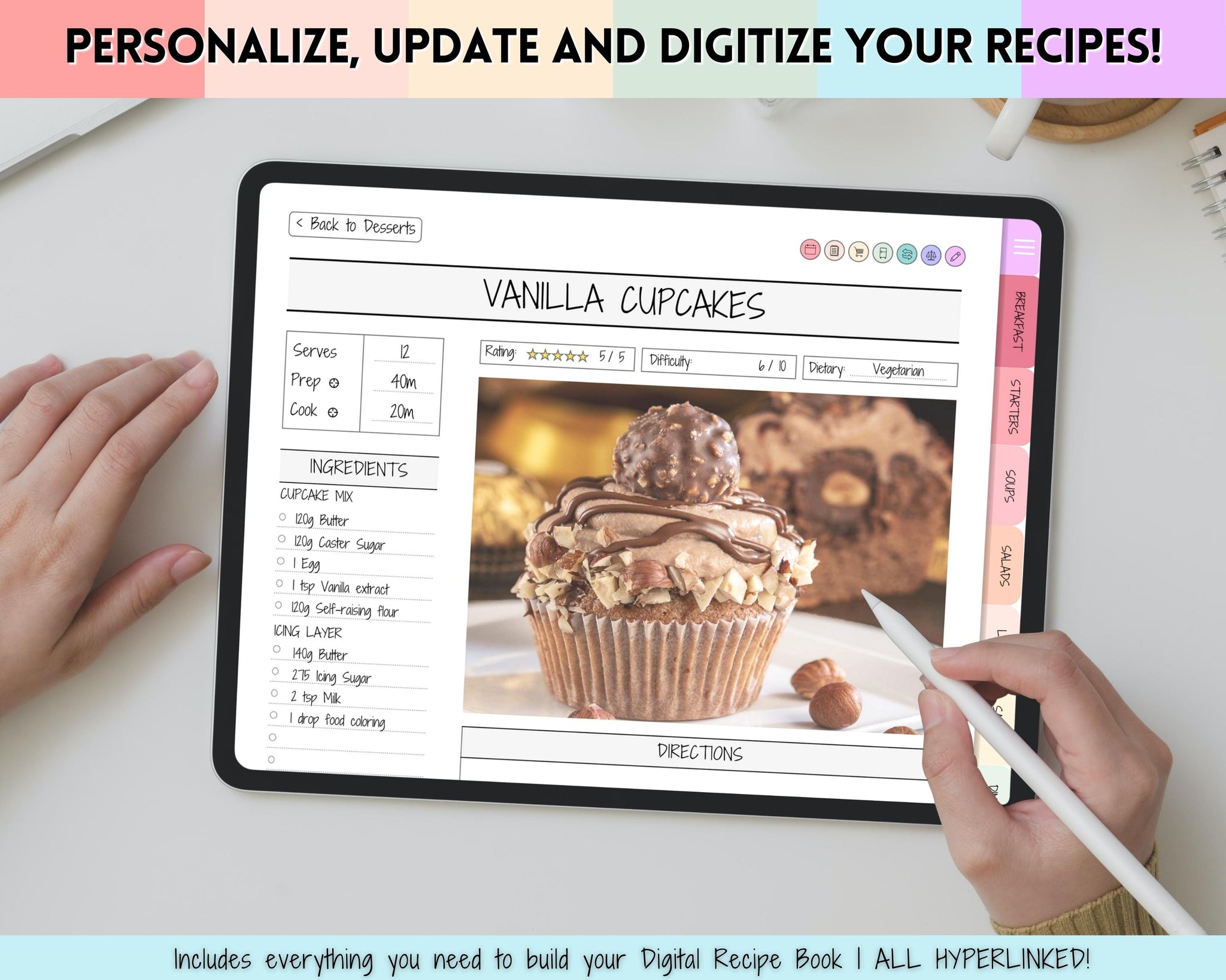 Digital Recipe Book for ipad and tablet