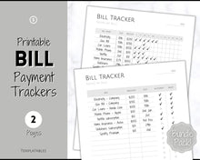 Load image into Gallery viewer, Bill Payment Tracker Printable | Monthly Bill Organizer, Checklist &amp; Calendar | Mono
