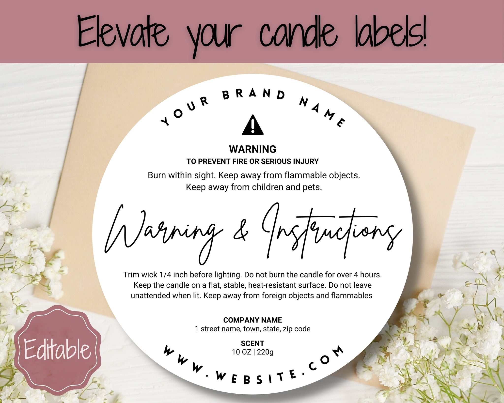 Free Printable Candle Warning Labels Template - Printable