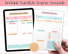 Load image into Gallery viewer, Substitute Teacher Note Template | Printable While You Were Out Substitute Teacher Binder | Colorful Sky
