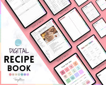 Load image into Gallery viewer, Digital Recipe Book for GoodNotes | Digital Recipe Template, Meal Planner, Cookbook Template for the iPad | Pastel Rainbow
