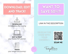 Load image into Gallery viewer, Pounds Lost Tracker Bundle - 10 20, 30, 50, 100 lbs Printable Weight Loss Printables | Swash Rainbow
