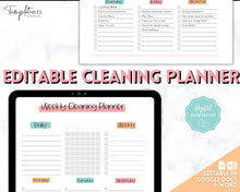 Load image into Gallery viewer, EDITABLE Cleaning Planner, Cleaning Checklist &amp; Cleaning Schedule | Weekly House Chores, Clean Home Routine, Monthly Cleaning List | Colorful Sky
