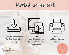 Load image into Gallery viewer, 15 Airbnb Posters! Editable Template Bundle, Wifi password Sign, Welcome Book, House Rules, Airbnb Host, Vacation Rental, Check Out Signage | Google Docs / MS Word
