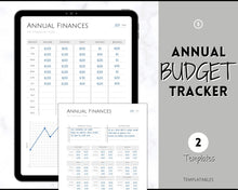 Load image into Gallery viewer, Annual Budget Tracker | Bill, Expenses, Income &amp; Savings Tracker | Mono
